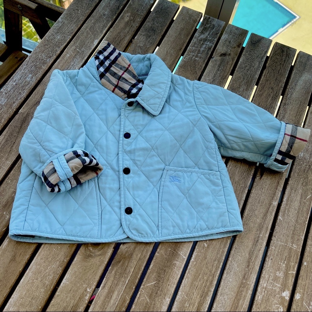 Vest jacket quilted 9/12 months Burberry blue for boys 👦🏼 or girls 👧🏼